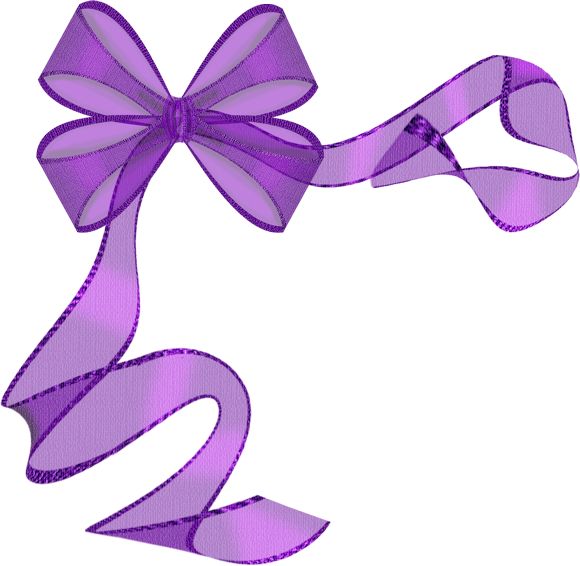 Purple ribbon bow clip art borders
