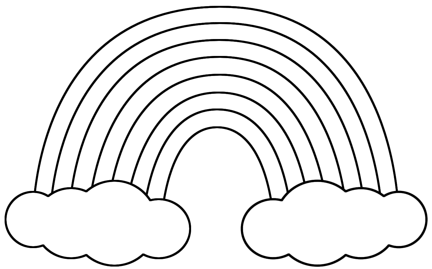 rainbow clip art black and white