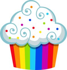 Rainbow cupcake clipart 2