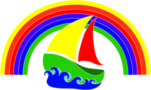 Rainbow sailing clipart image clip art a colorful