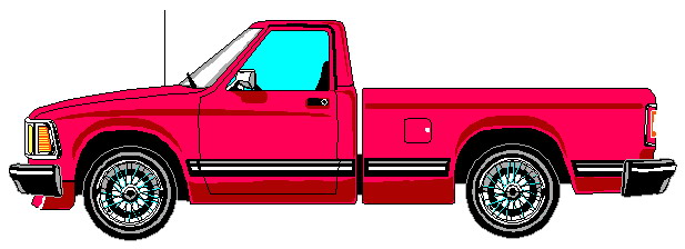 Red pickup truck clipart