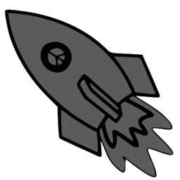 Rocket clipart grey image