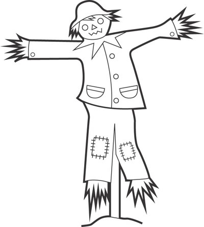 Scarecrow clip art black and white free clipart