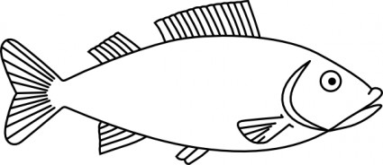 Simple fish outline clip art free clipart images