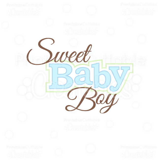 Sweet baby boy title svg cuts clip art