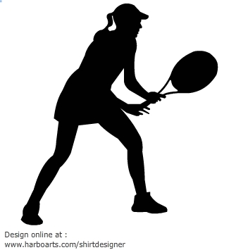 Tennis silhouette vector clipart