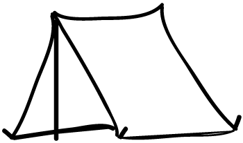 Tent clipart black and white 3