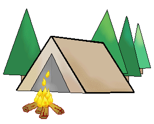 Tent girls camp clipart