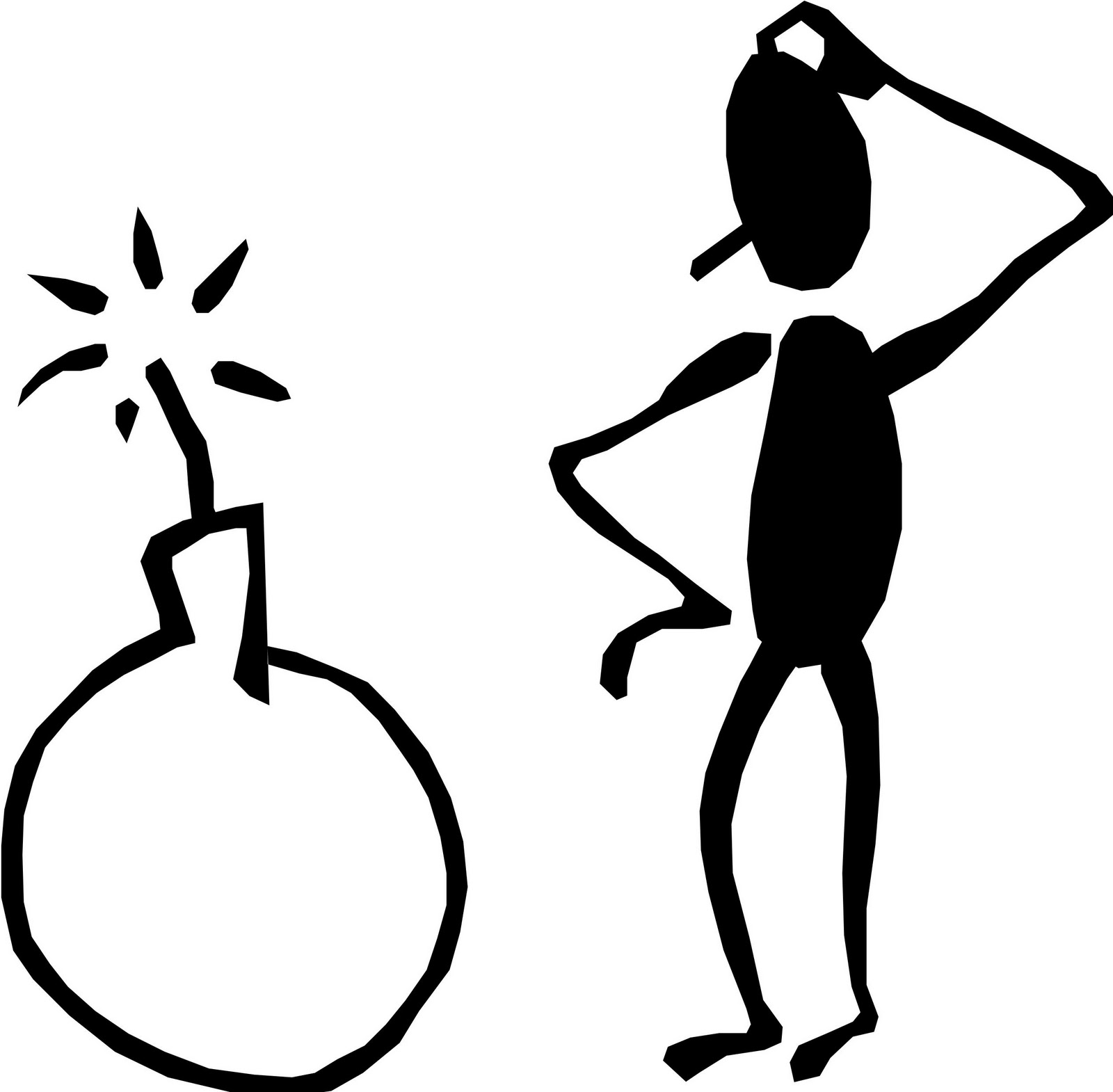 Thinking stick figure clipart clipart