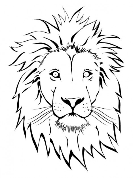 White leon face vector clip art vector free download