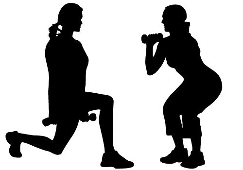 Women exercise vector free download silhouette clip art