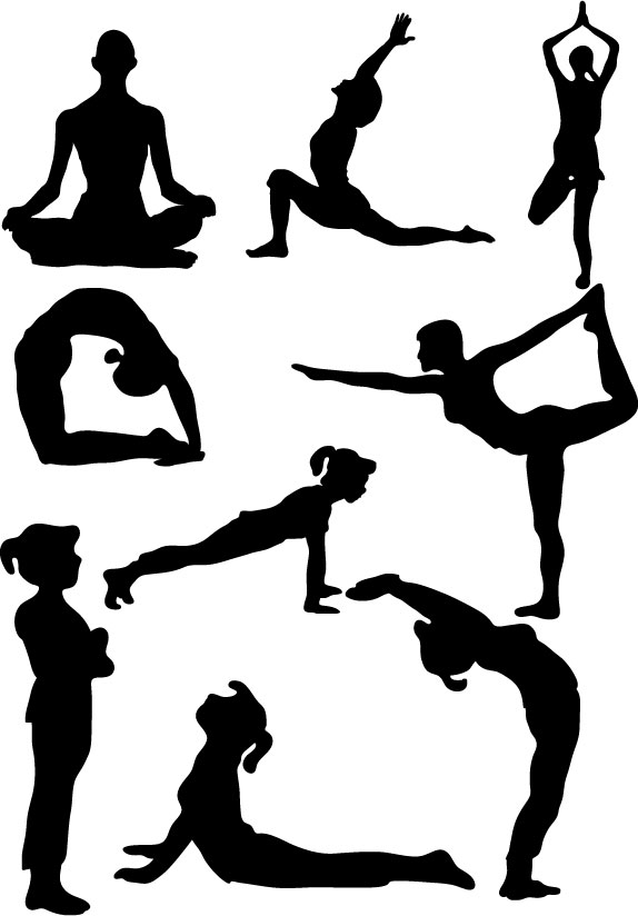 yoga clip art black and white