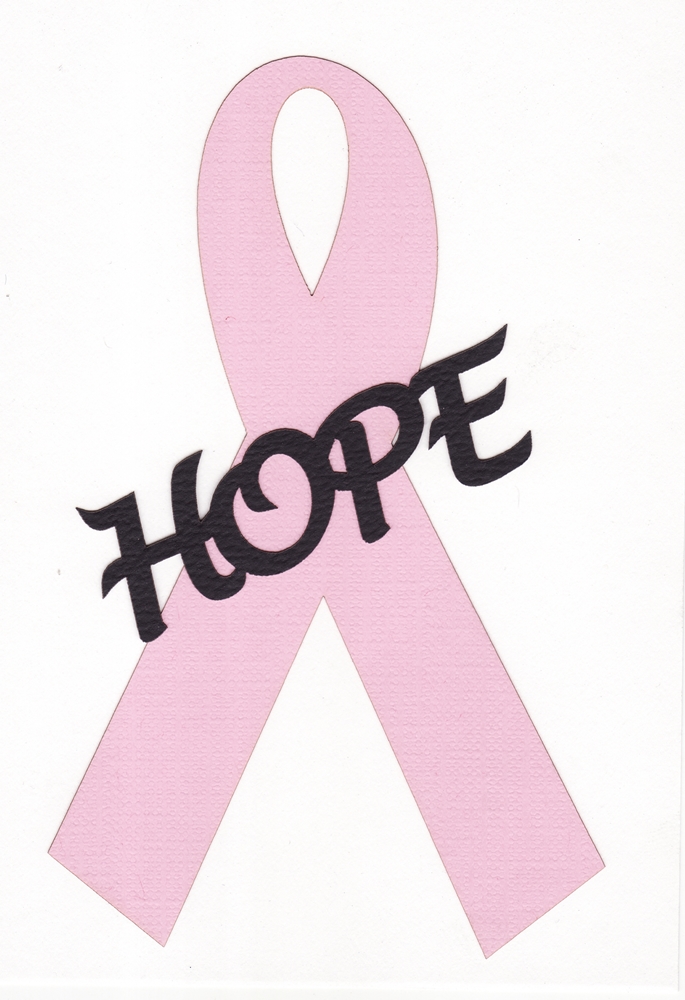 Breast cancer ribbon stencil clipart