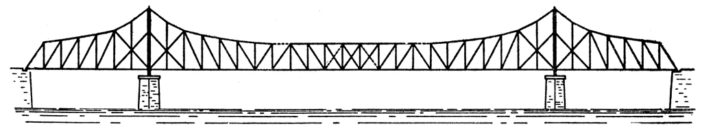 Bridge cantileaver with suspension span clipart etc