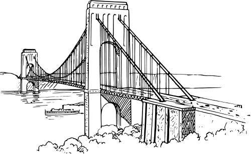 Bridge clip art black and white free clipart images 3