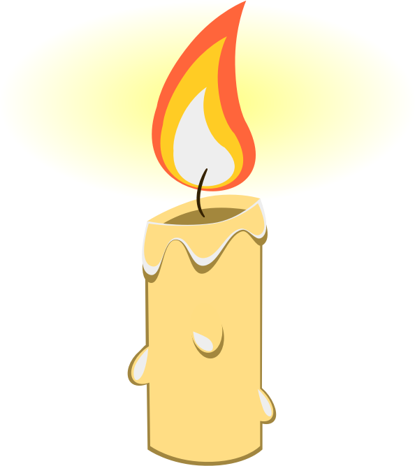 melted candle clipart with wind