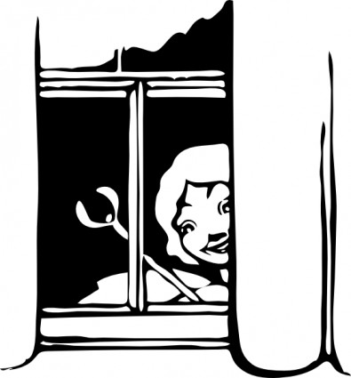 Fairy peeking in window clip art free vector in open office