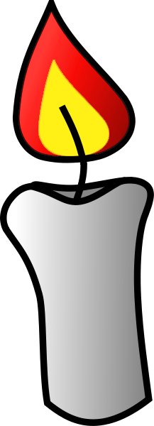 Flames burning candle flame clipart