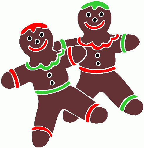 Free gingerbread clip art image worried gingerbread man with two