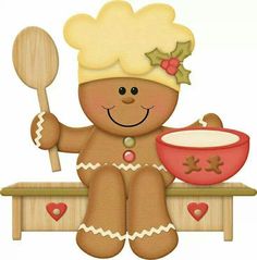 Gingerbread boys and girls on gingerbread man clip art