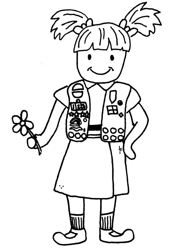 Girl scout boys scout troop coloring page designs canvas cliparts