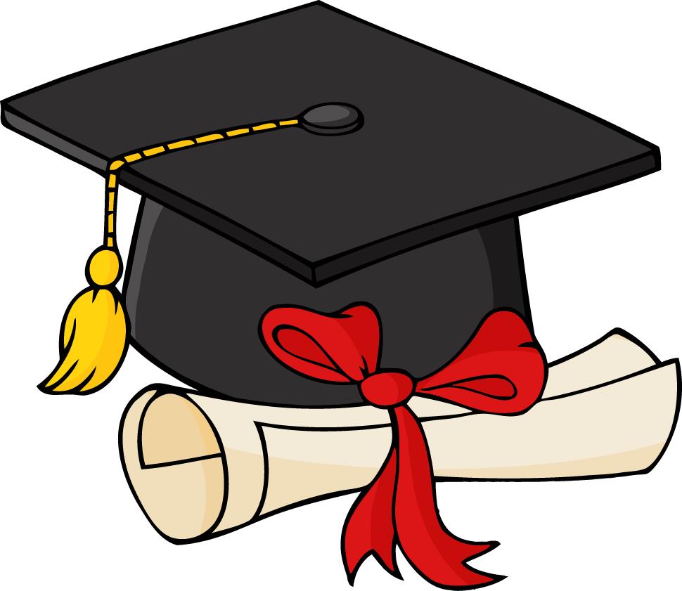 Graduation cap and gown clipart 2