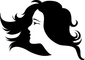Hair clipart image hair salon design showing a young woman with
