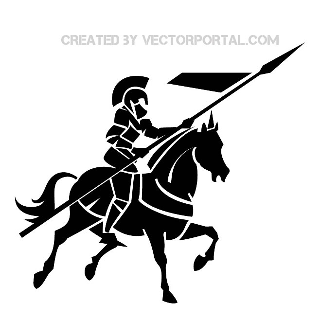 Knight on horse image free vector freevectors clipart