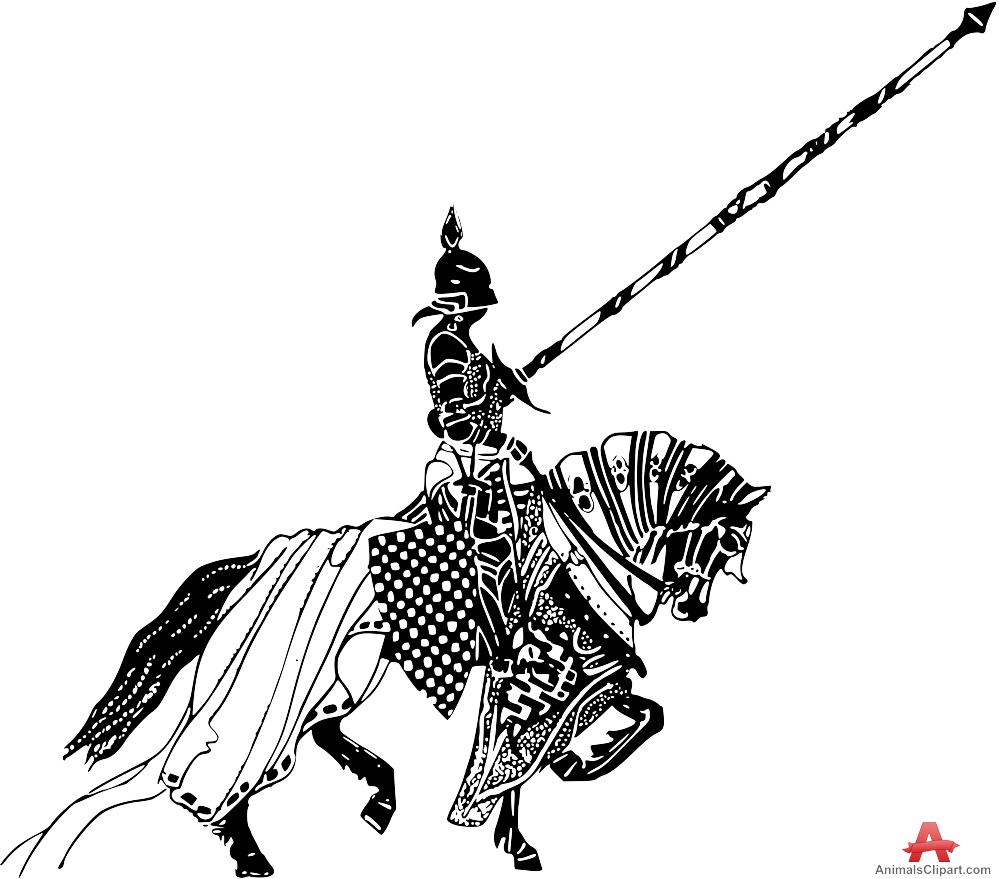 Knight with spear on horse clipart free clipart design download