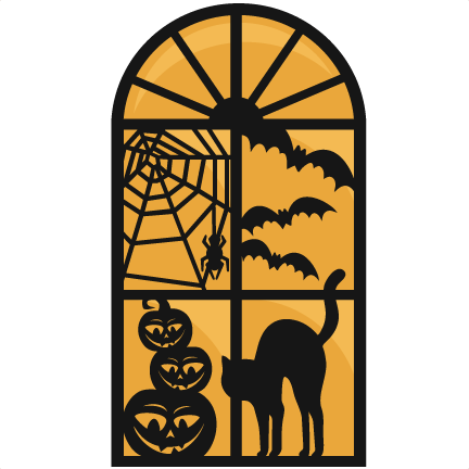 Large halloween window clip art