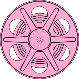 Movie reel pink reel clip art at clker vector clip art