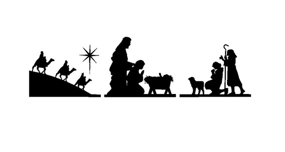 Nativity silhouette clip art