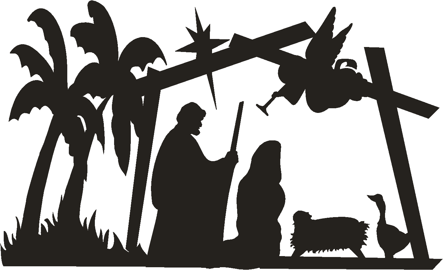 Nativity silhouette patterns clipart 2