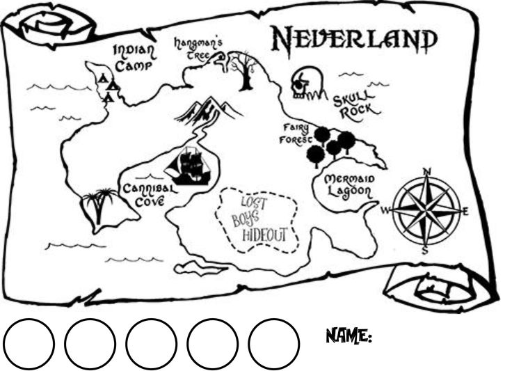Neverland map clipart