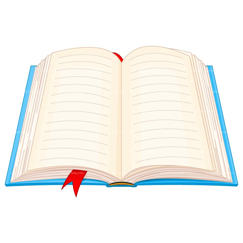 Sketch - open book with bookmark Royalty Free Vector Image