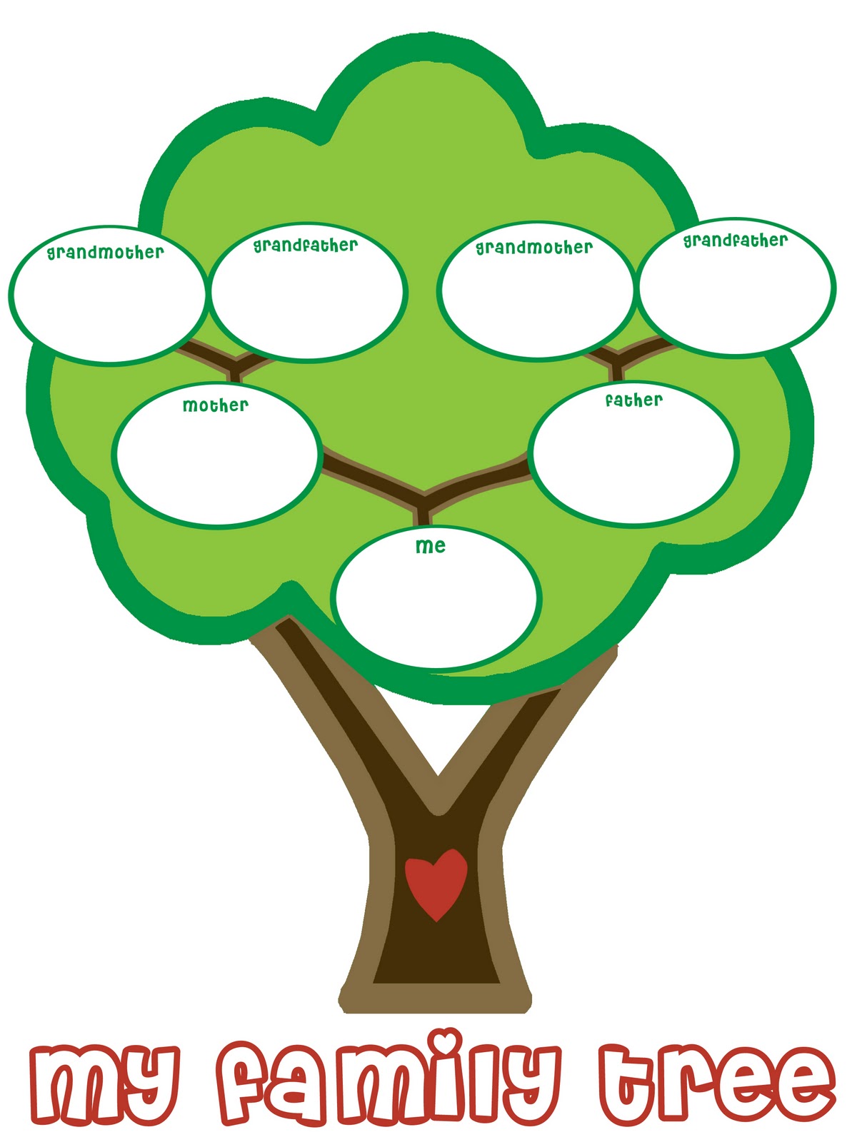 Printable fill in family tree clipart