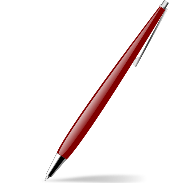 Red glossy pen clip art at clker vector clip art