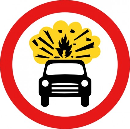 Road signs car explosion kaboom clip art free vector in open