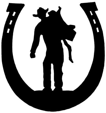 Rodio clip art western cowboy and saddle horseshoe metal wall
