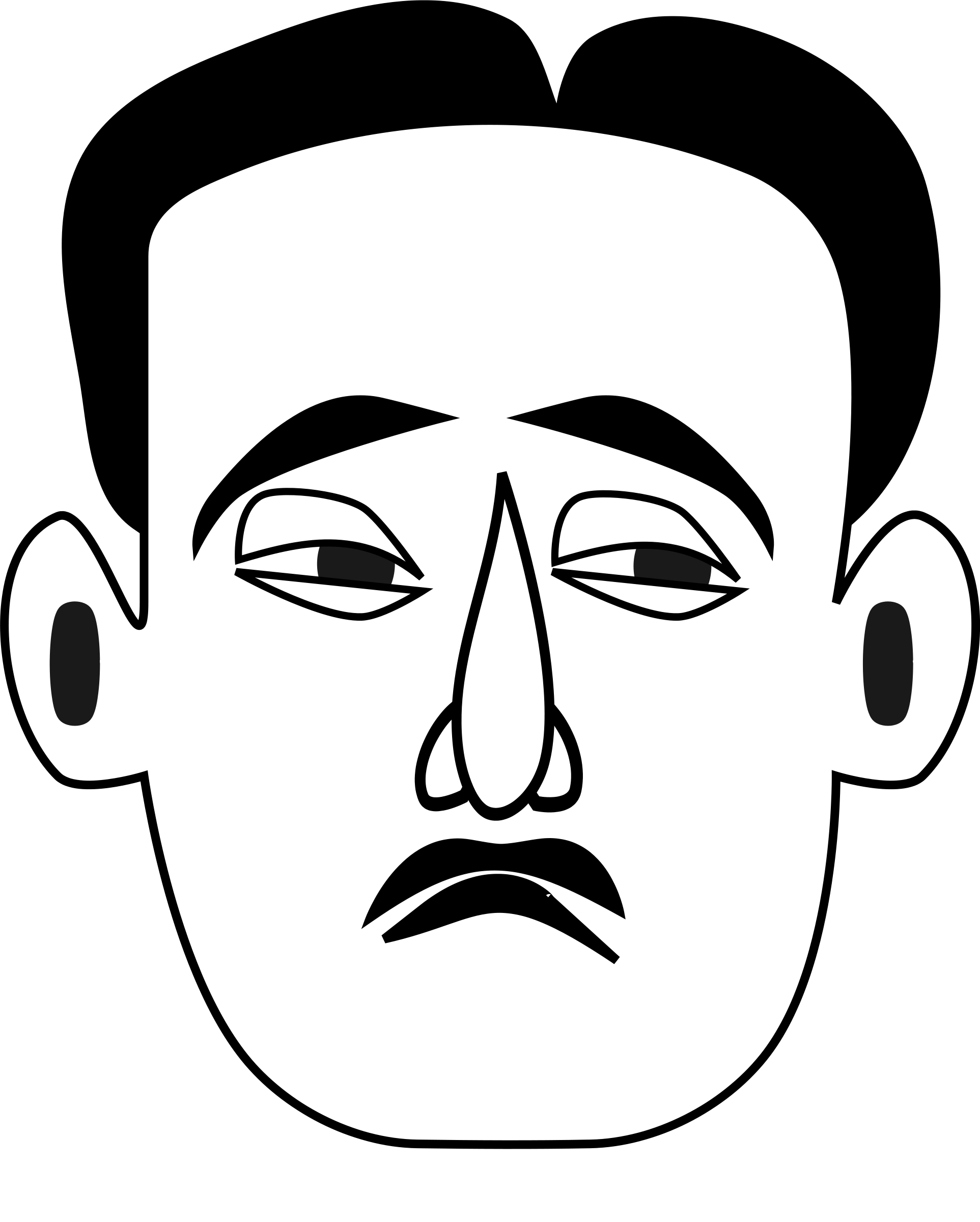 Sad face clip art black and white