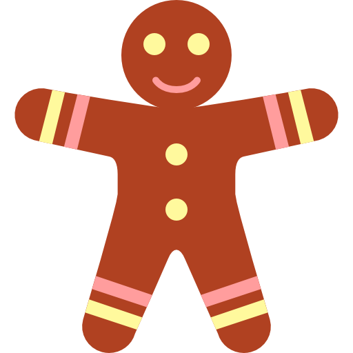 Simple christmas gingerbread man icon clipart image iconbug