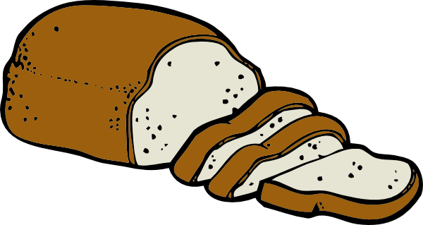 Slice of bread clipart black and white free 2