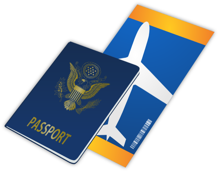Travel clipart passports luggage and tourism graphics