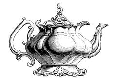 Vintage clip art garden style teapot vintage clip art vintage