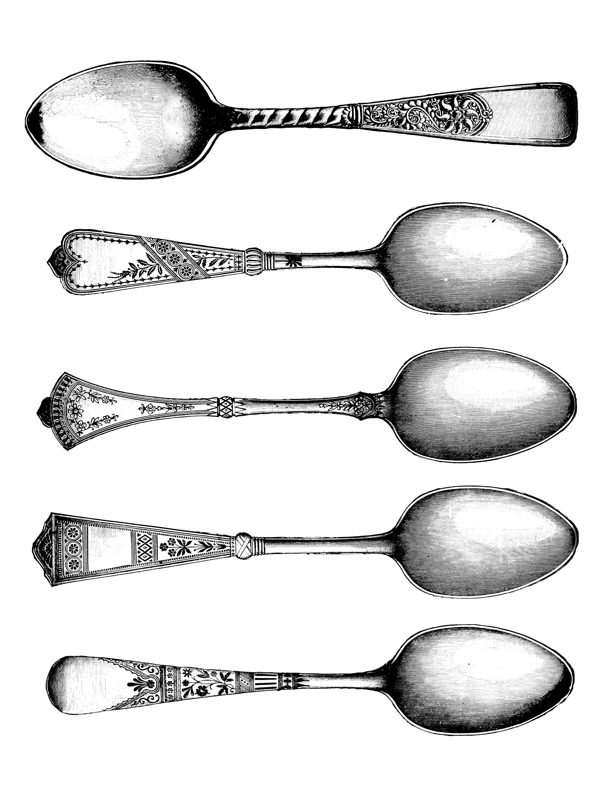 Vintage spoons clipart image oh so nifty vintage graphics clipartcow