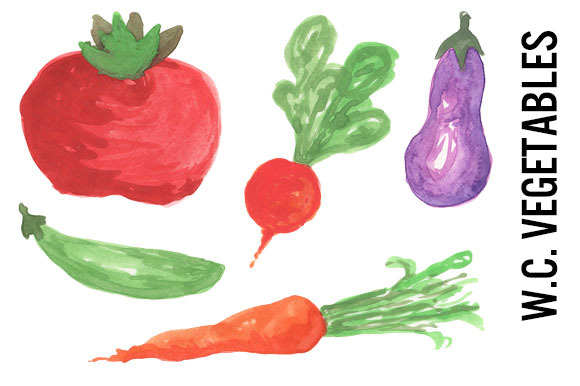 Watercolor vegetable clip art illustrations on creative market