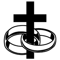 Wedding rings with cross clipart