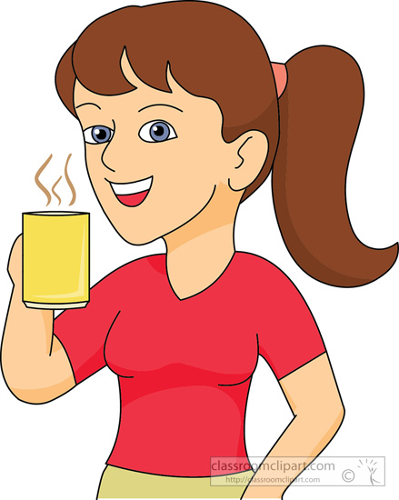 Woman drinking clipart