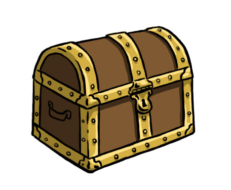 Cartoon treasure chest clipart