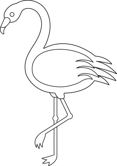 Colorable flamingo free clip art other projects